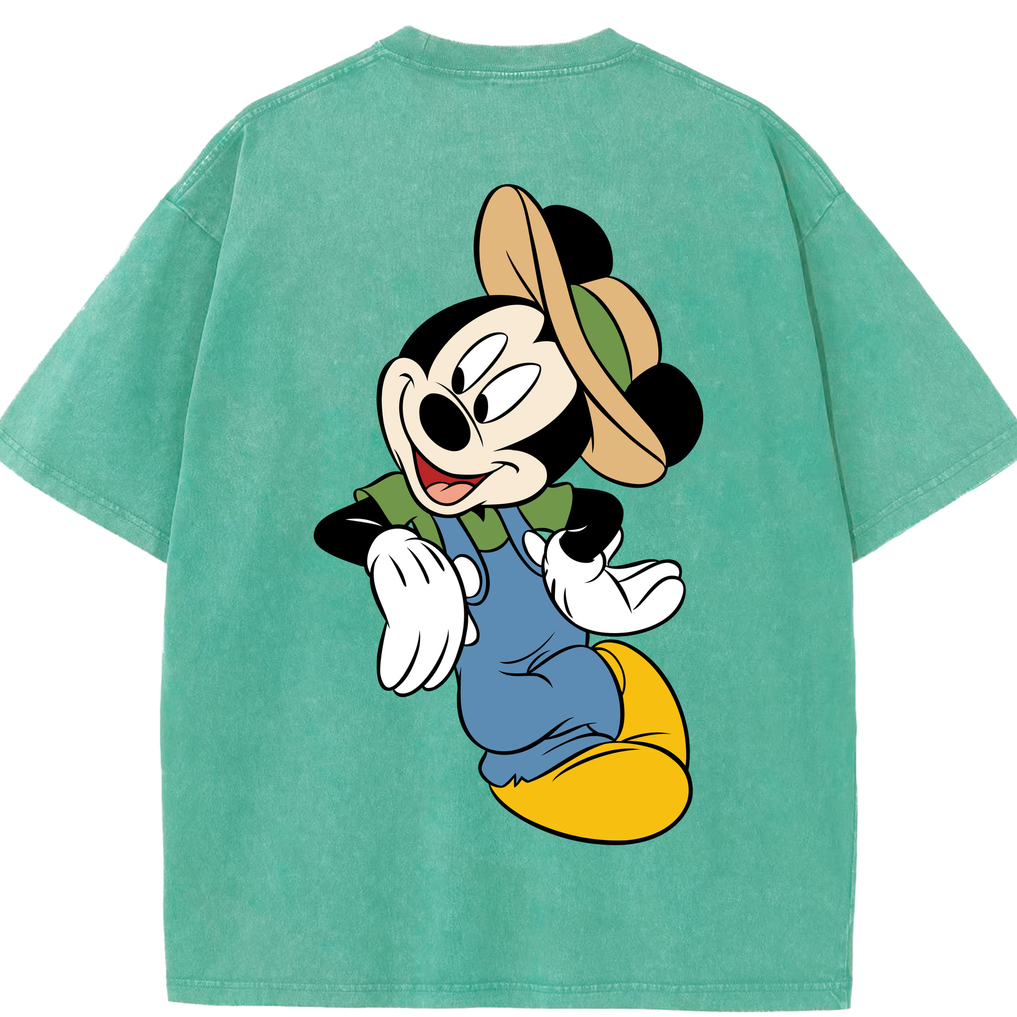 （画像用） ミッキーマウス Mickey Mouse 綿100% ヴィンテージ風 半袖Tシャツ（背面プリント）